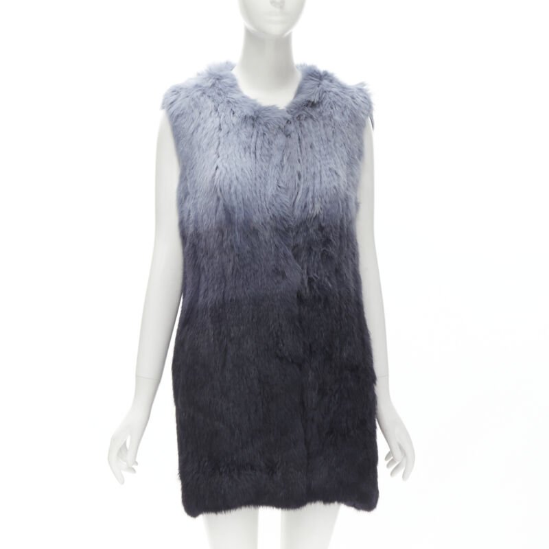 Theory Blue Fur Gradient Vest