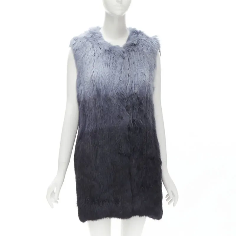 Theory Blue Fur Gradient Vest Blue Fur Never worn - Front View