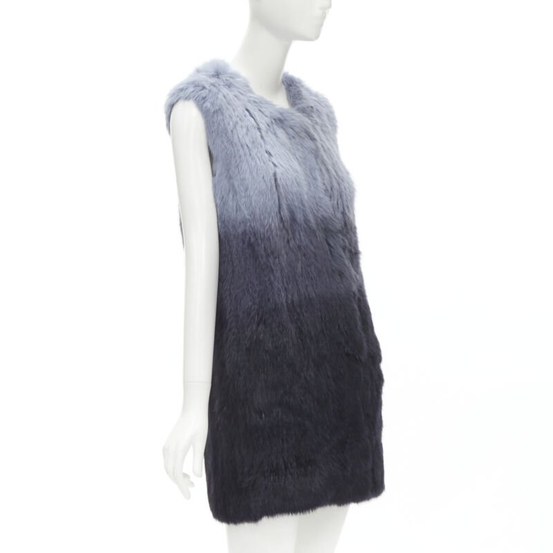 Theory Blue Fur Gradient Vest - 4