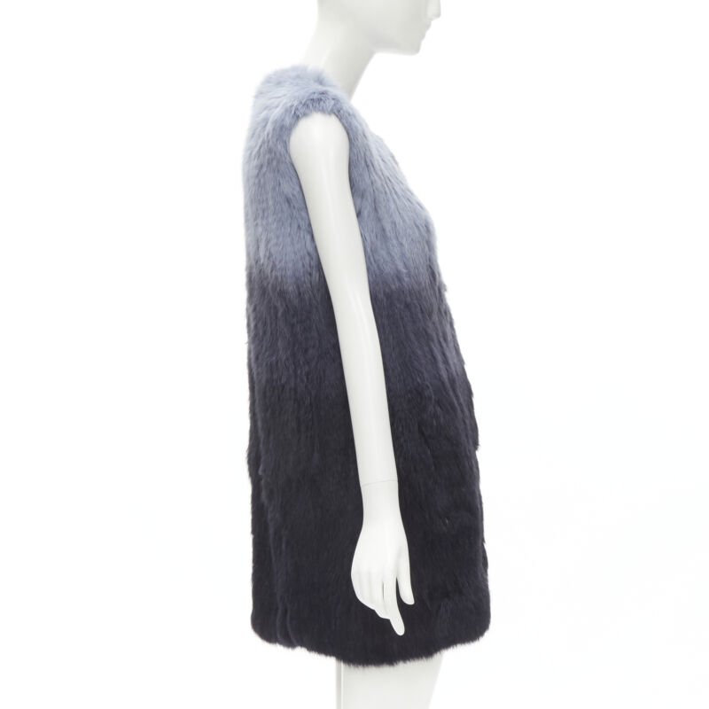 Theory Blue Fur Gradient Vest - Side view