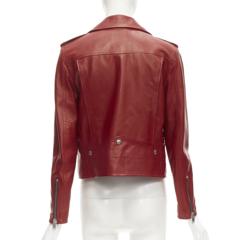 Saint Laurent Red Moto Jacket - Detail 1