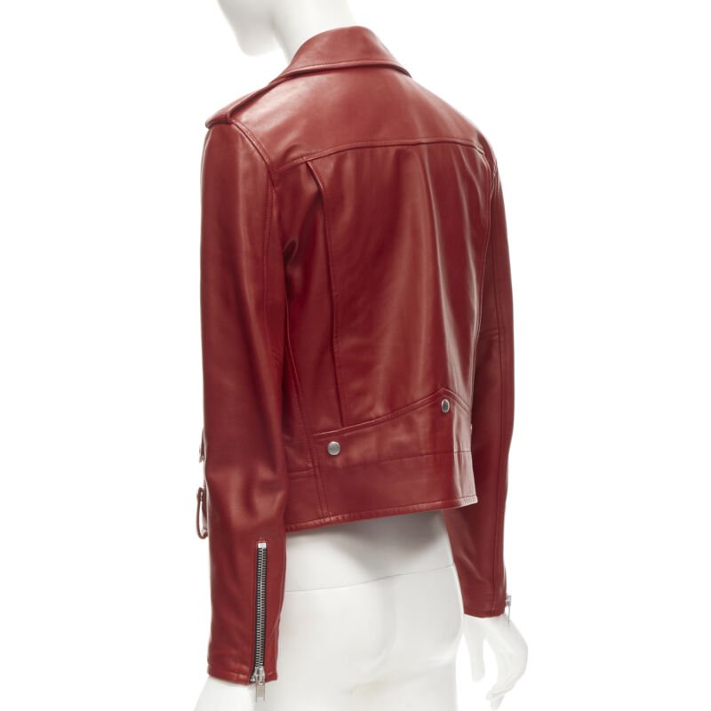 Saint Laurent Red Moto Jacket - Detail 2