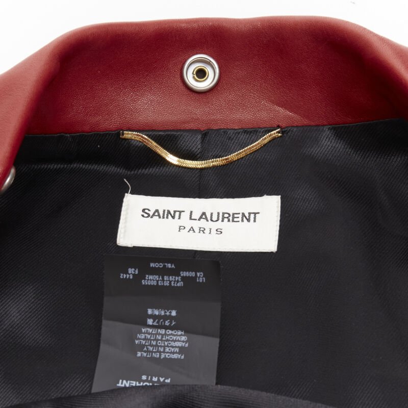 Saint Laurent Red Moto Jacket - Image 12
