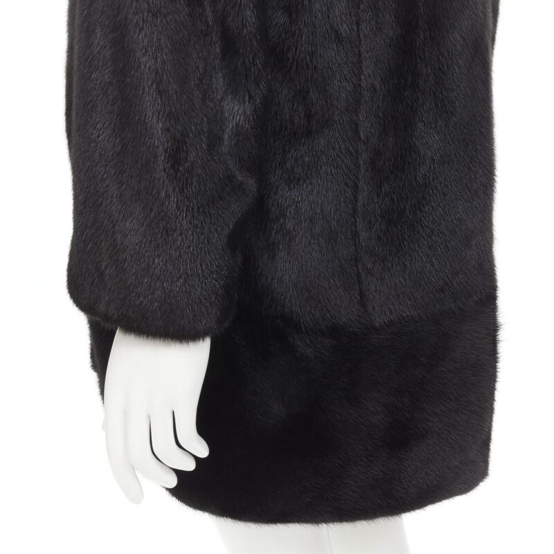 Unsigned / متعددة Black Fur Hooded Coat - Image 10