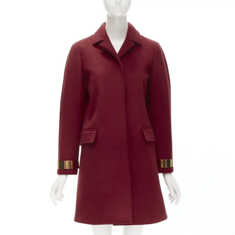 Burberry Red Cashmere Bar Coat Red Cashmere Very good - Front View