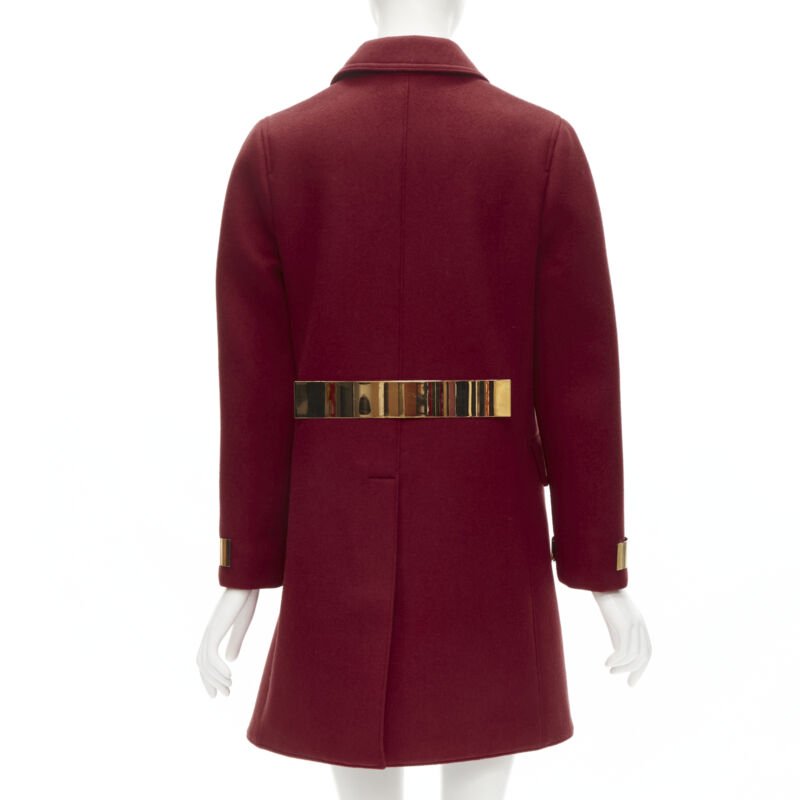 Burberry Red Cashmere Bar Coat - Back view