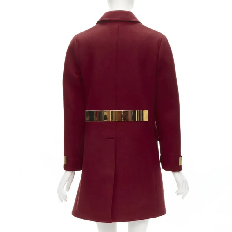 Burberry Red Cashmere Bar Coat Red Cashmere Very good - Back View