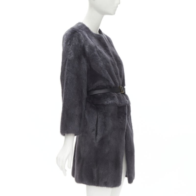Fendi Grey Reversible Zip Coat - Image 6