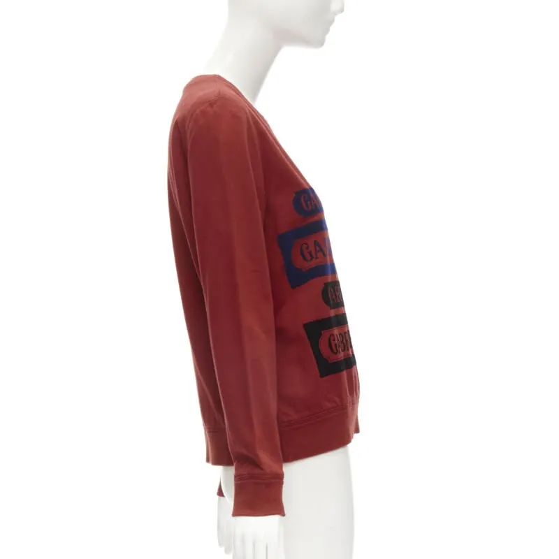 Chanel Velvet Print Sweatshirt Red Cotton Never worn - Model View