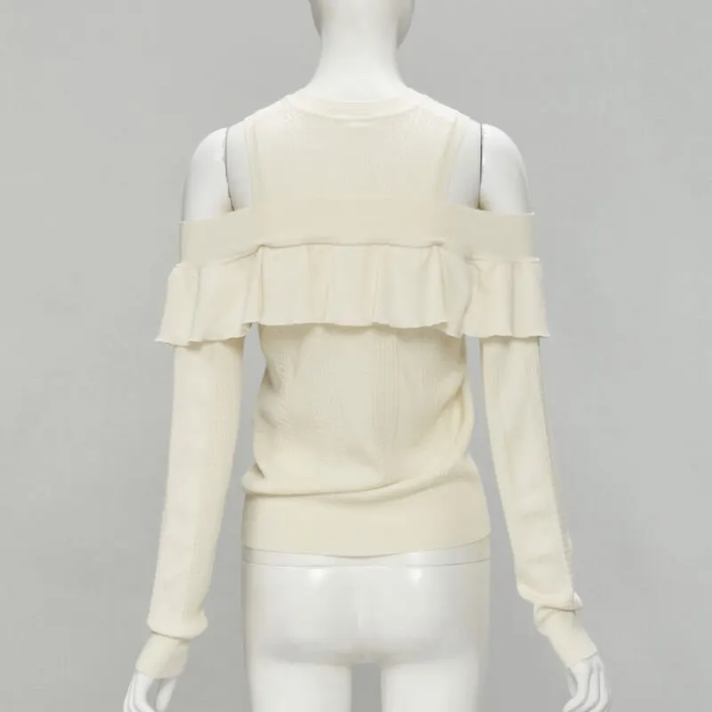 Fendi Cold Shoulder Sweater Beige Wool Never worn - Box View