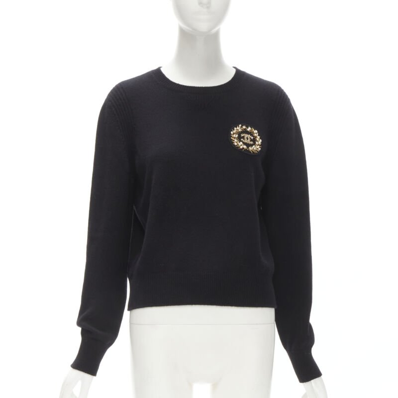 Chanel Embellished Badge Sweater
