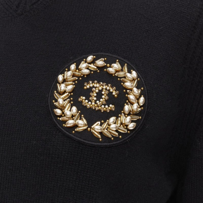 Chanel Embellished Badge Sweater - Back view