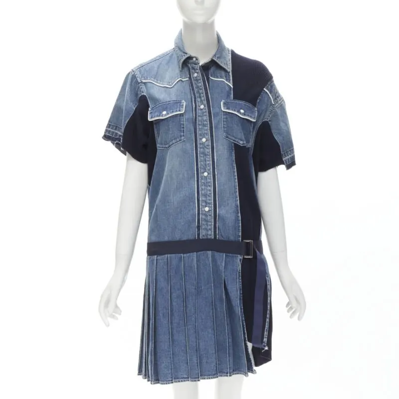 Sacai Denim Skirt Dress Blue Never worn - Front View