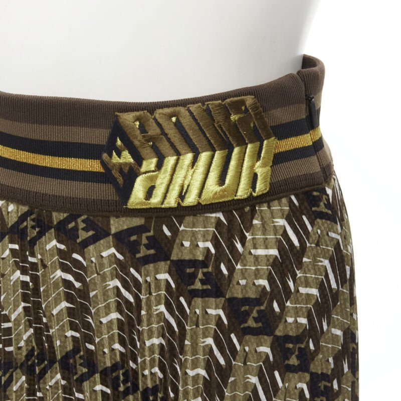 Fendi Graphic Pleated Skirt - Back view