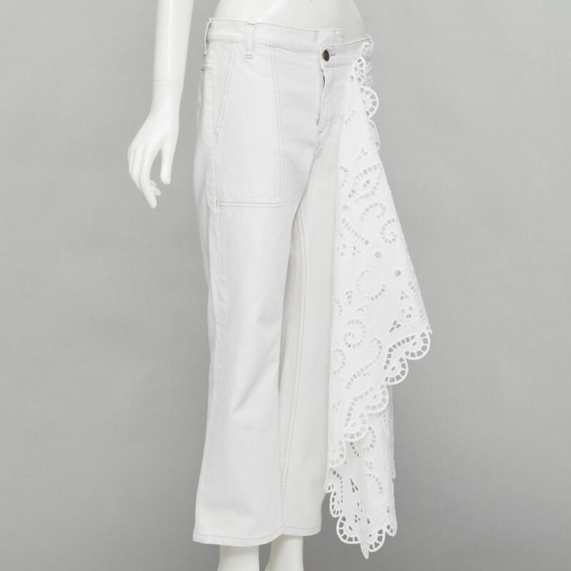 Monse White Draped Straight Jeans - Image 6