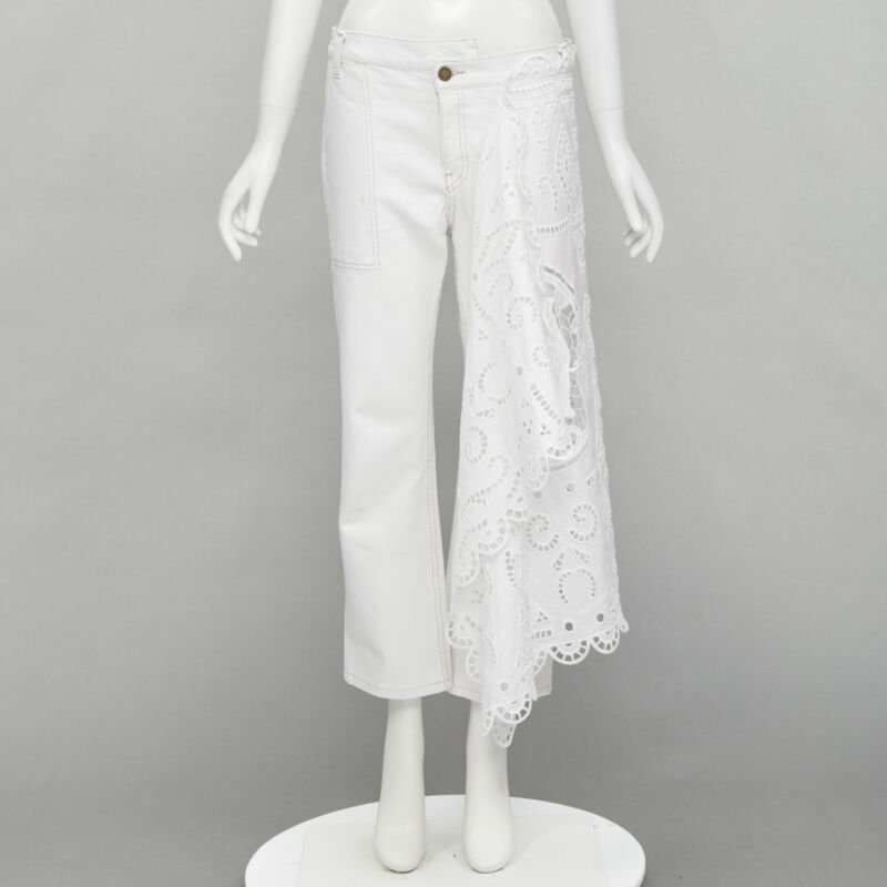 Monse White Draped Straight Jeans - Image 12