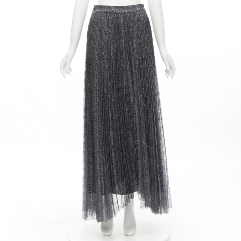 Alice & Olivia Silver Asymmetric Skirt