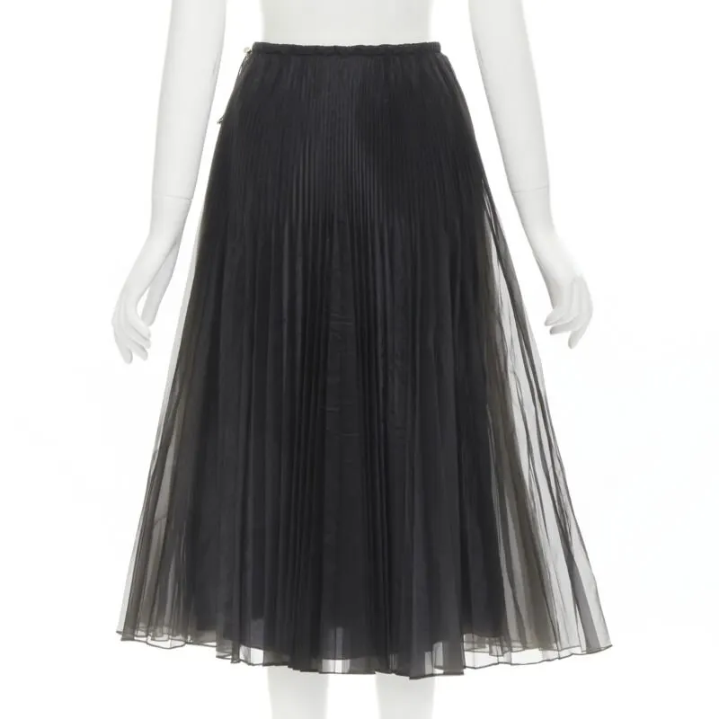 Fendi Drawstring Flared Skirt Black Polyester Never worn - Front View