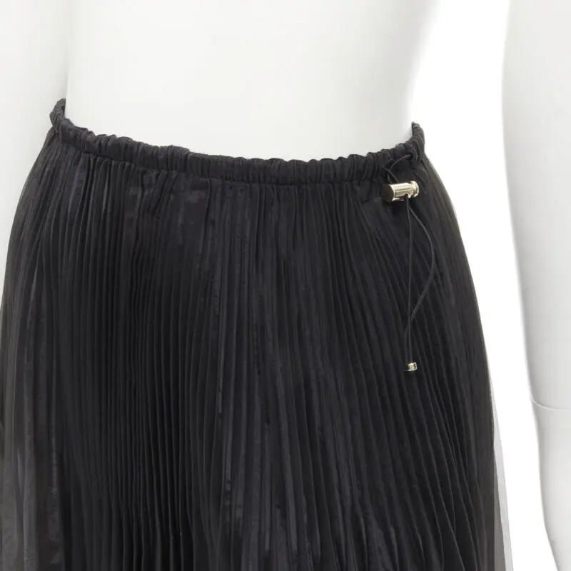 Fendi Drawstring Flared Skirt Black Polyester Never worn - Back View