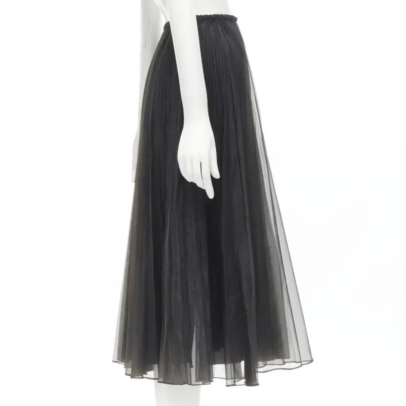 Fendi Drawstring Flared Skirt Black Polyester Never worn - Model View