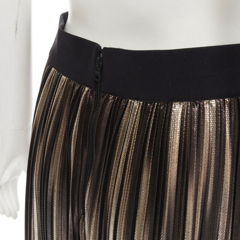 Alice & Olivia Gold Plisse Skirt - Detail 2