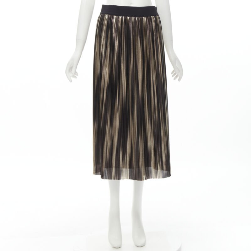 Alice & Olivia Gold Plisse Skirt - Image 11