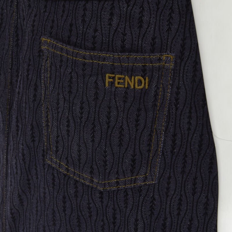 Fendi Flocked Denim Skirt - Back view
