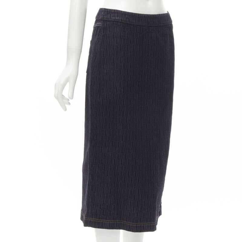 Fendi Flocked Denim Skirt - Image 6