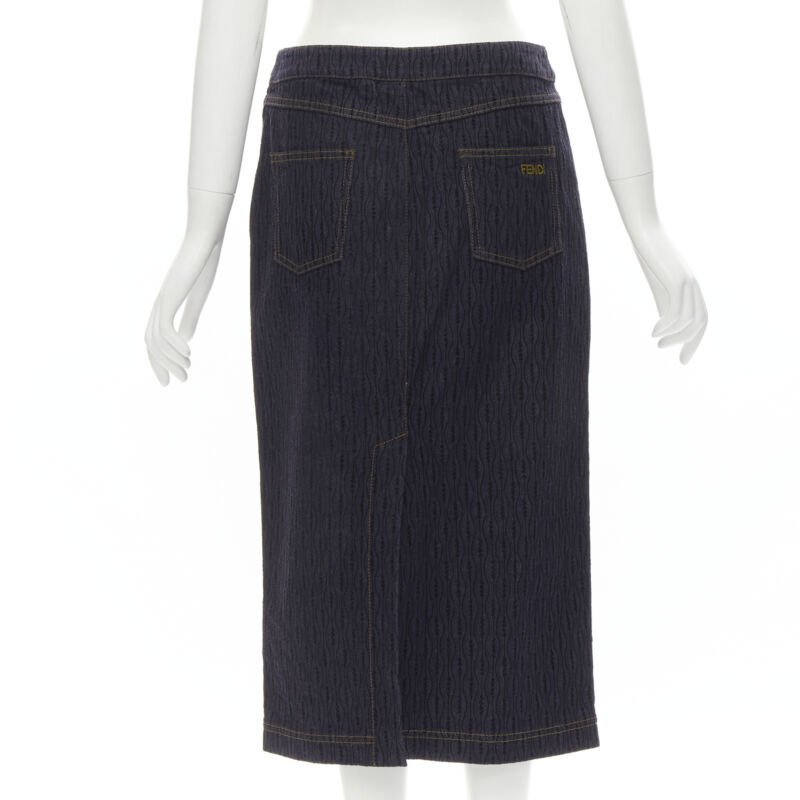 Fendi Flocked Denim Skirt - Side view