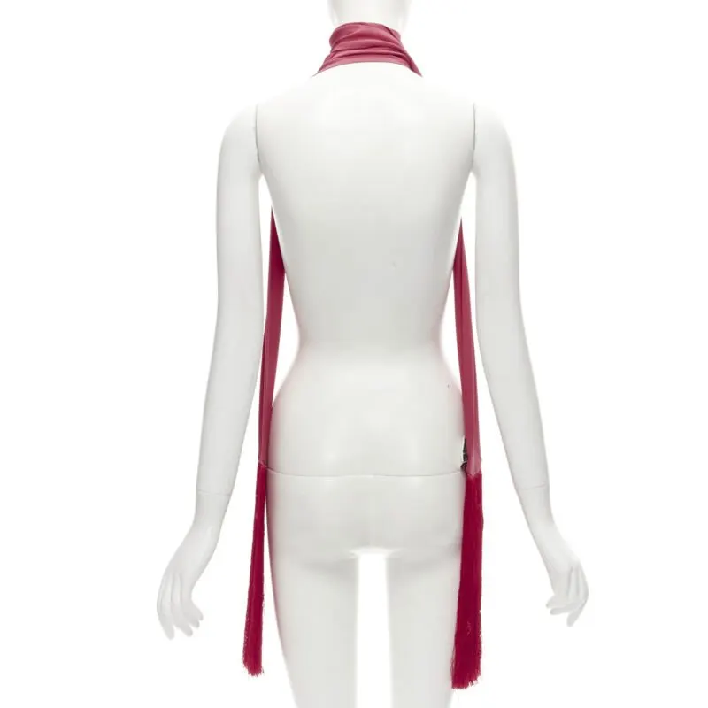 Fendi Monogram Jacquard Scarf Red Silk Never worn - Box View