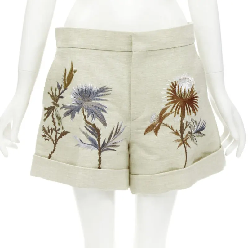 Dior Dandelion Cuffed Shorts Beige Cotton Never worn - Front View
