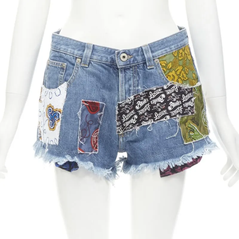 Loewe Sequins Denim Shorts Blue Never worn - Front View
