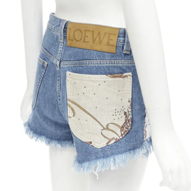 Loewe Sequins Denim Shorts Blue Never worn - Back View