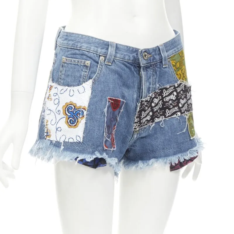 Loewe Sequins Denim Shorts Blue Never worn - Inside View