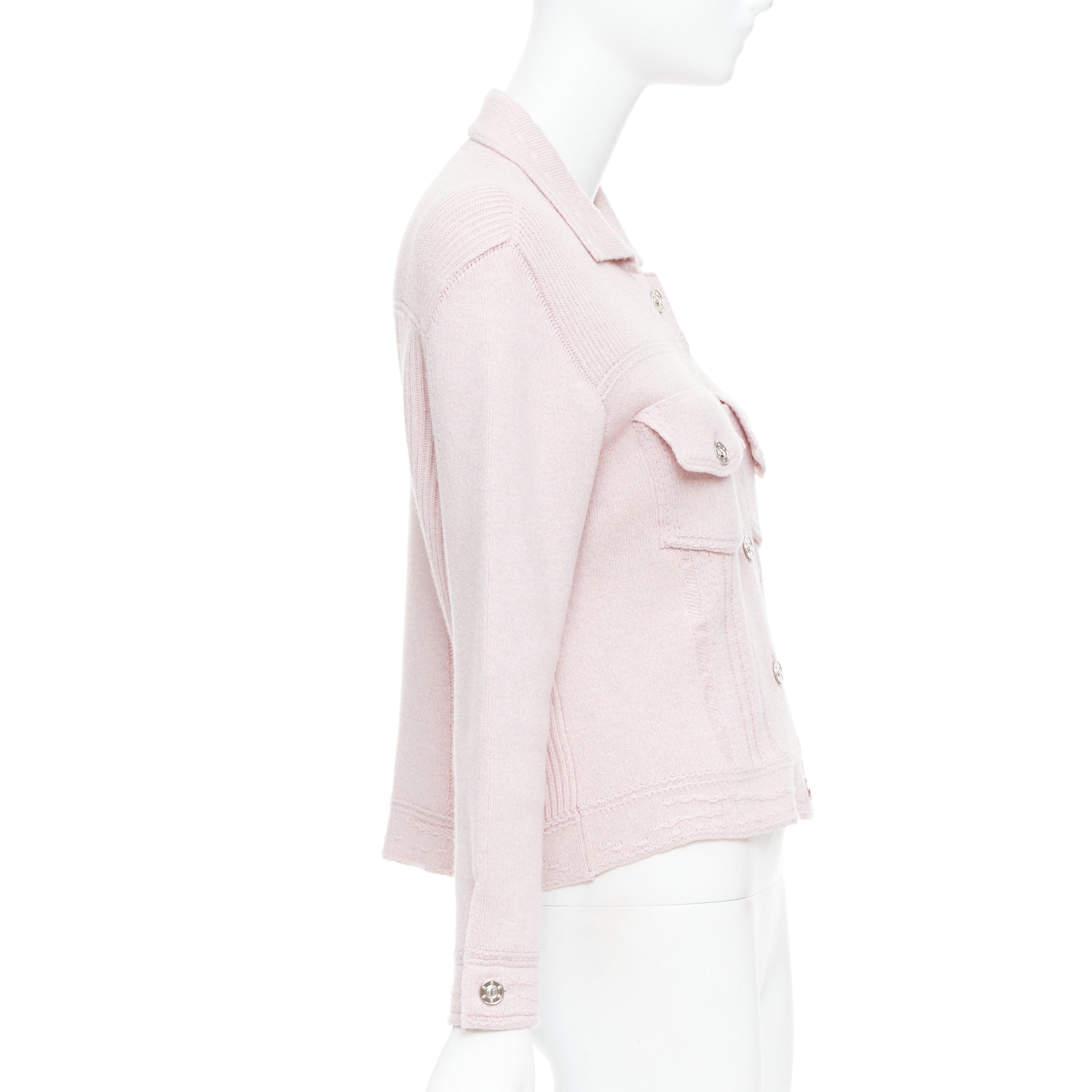 Barrie Topstitched Cardigan - Side view