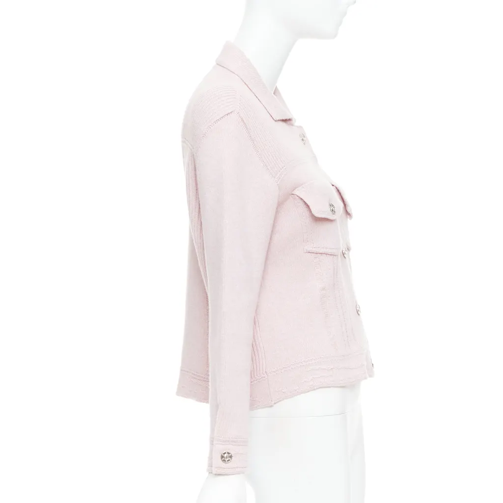 Barrie Topstitched Cardigan Pink Cashmere Very good - Box View