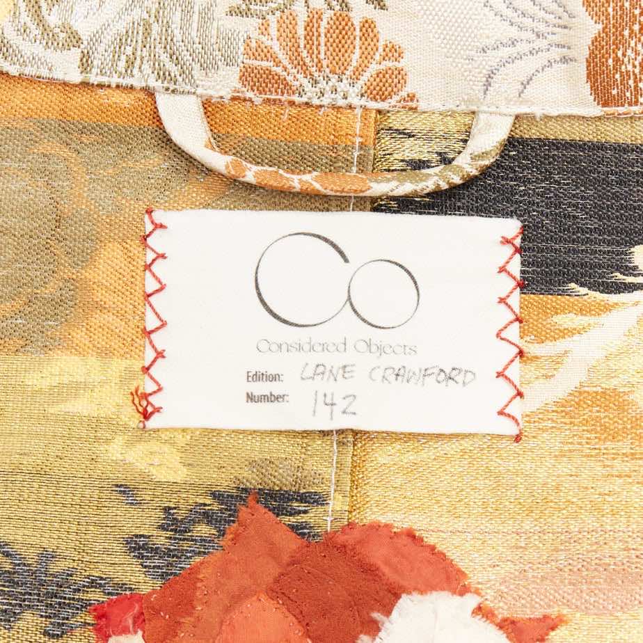 Unsigned / متعددة Orange Crane Jacquard Coat - Image 11
