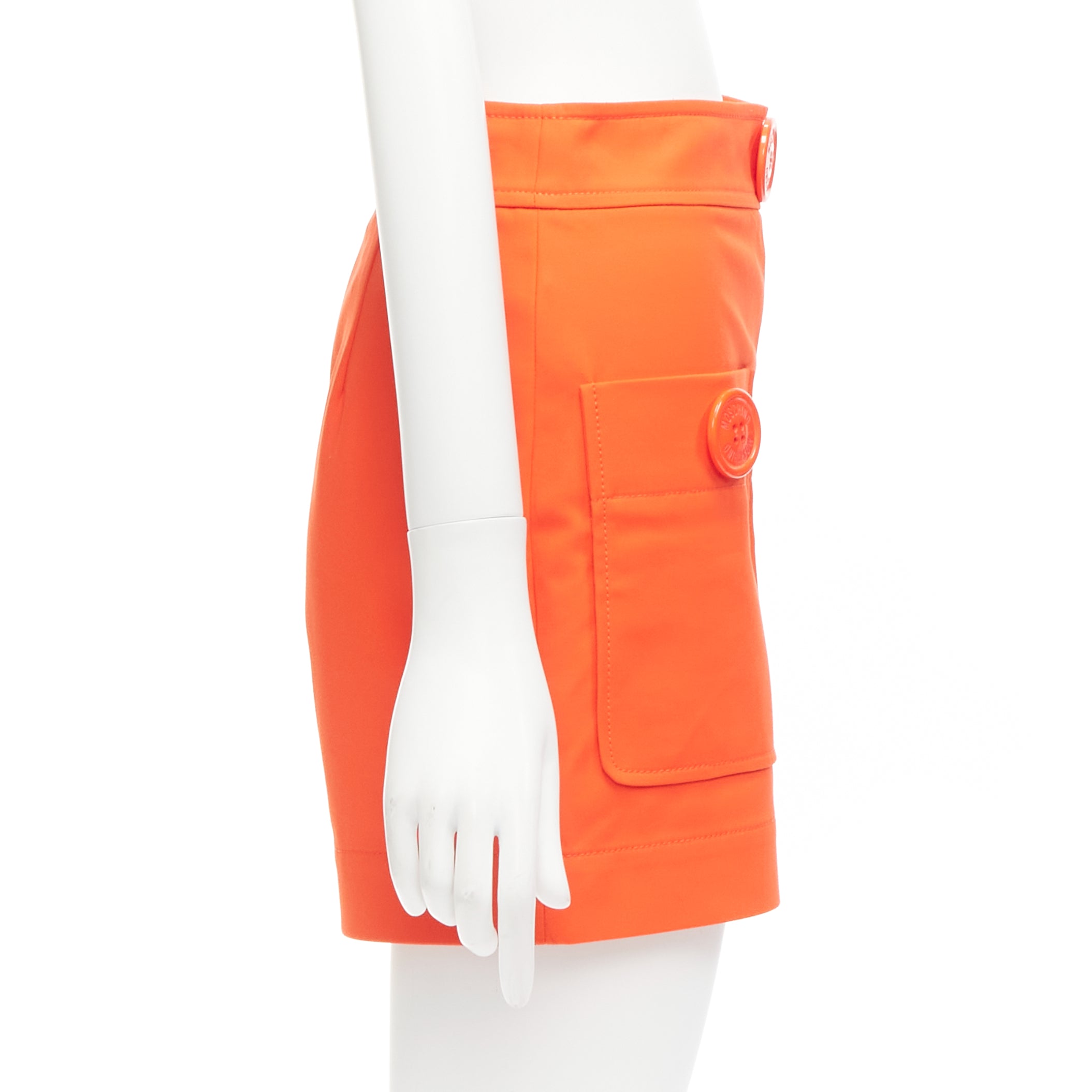 Moschino Orange Button Shorts - 4