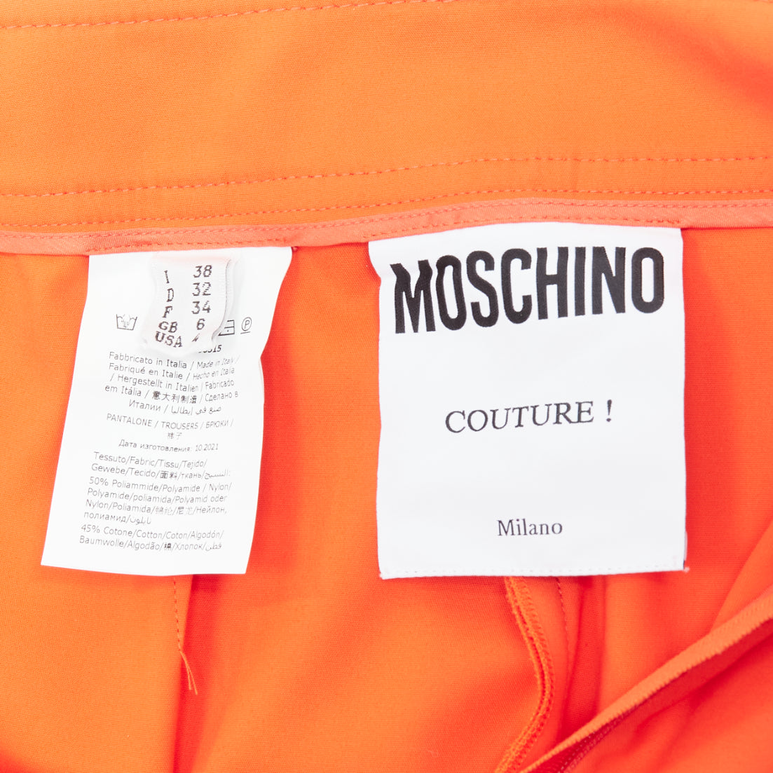 Moschino Orange Button Shorts - Image 10