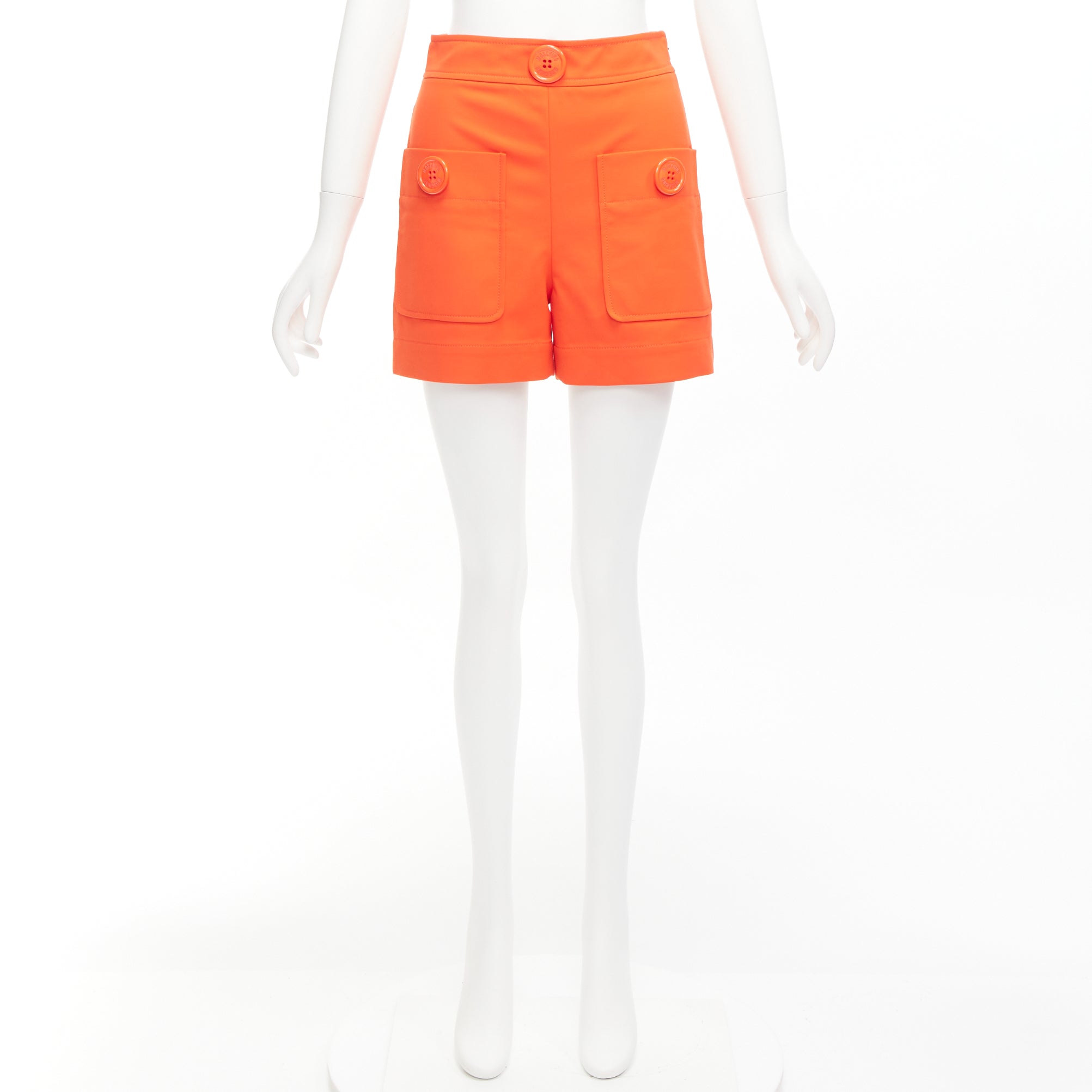 Moschino Orange Button Shorts - Image 11