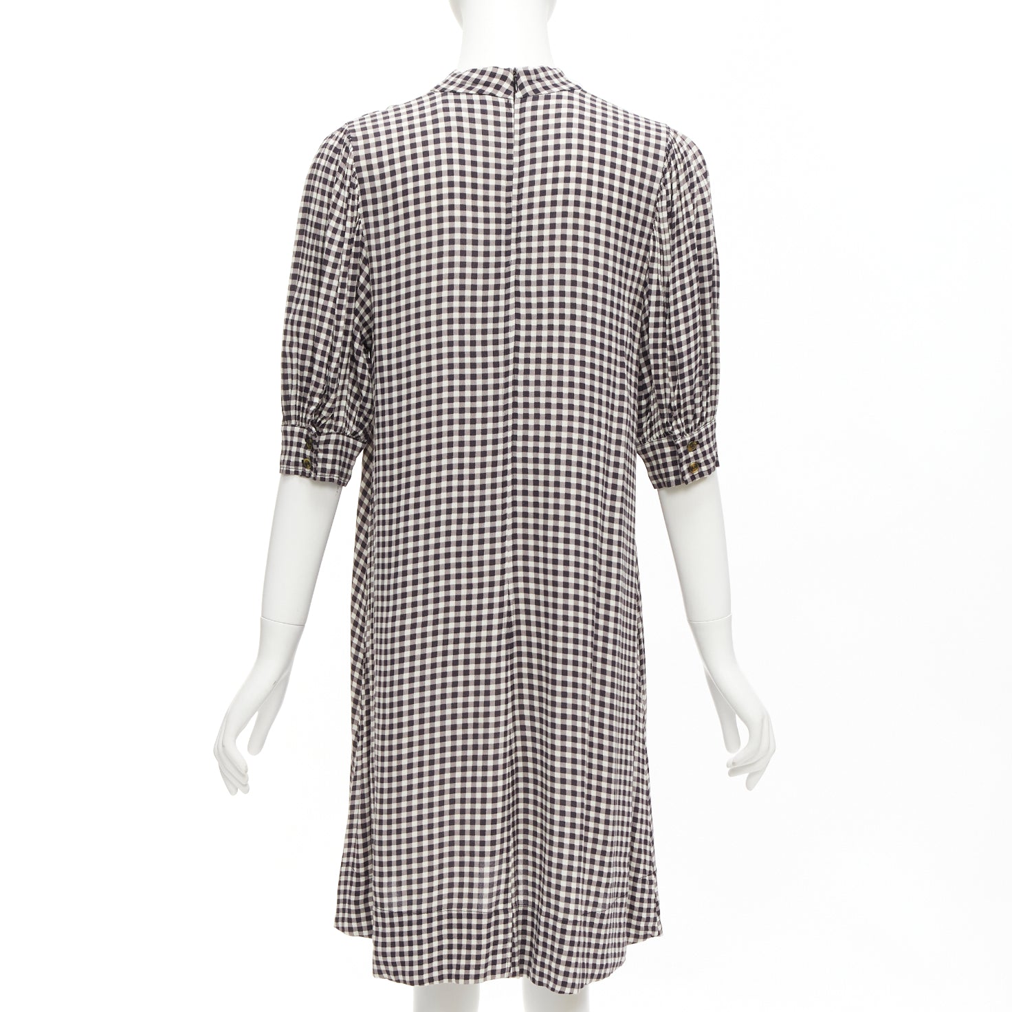 Ganni Checkerboard Knee Dress - Side view