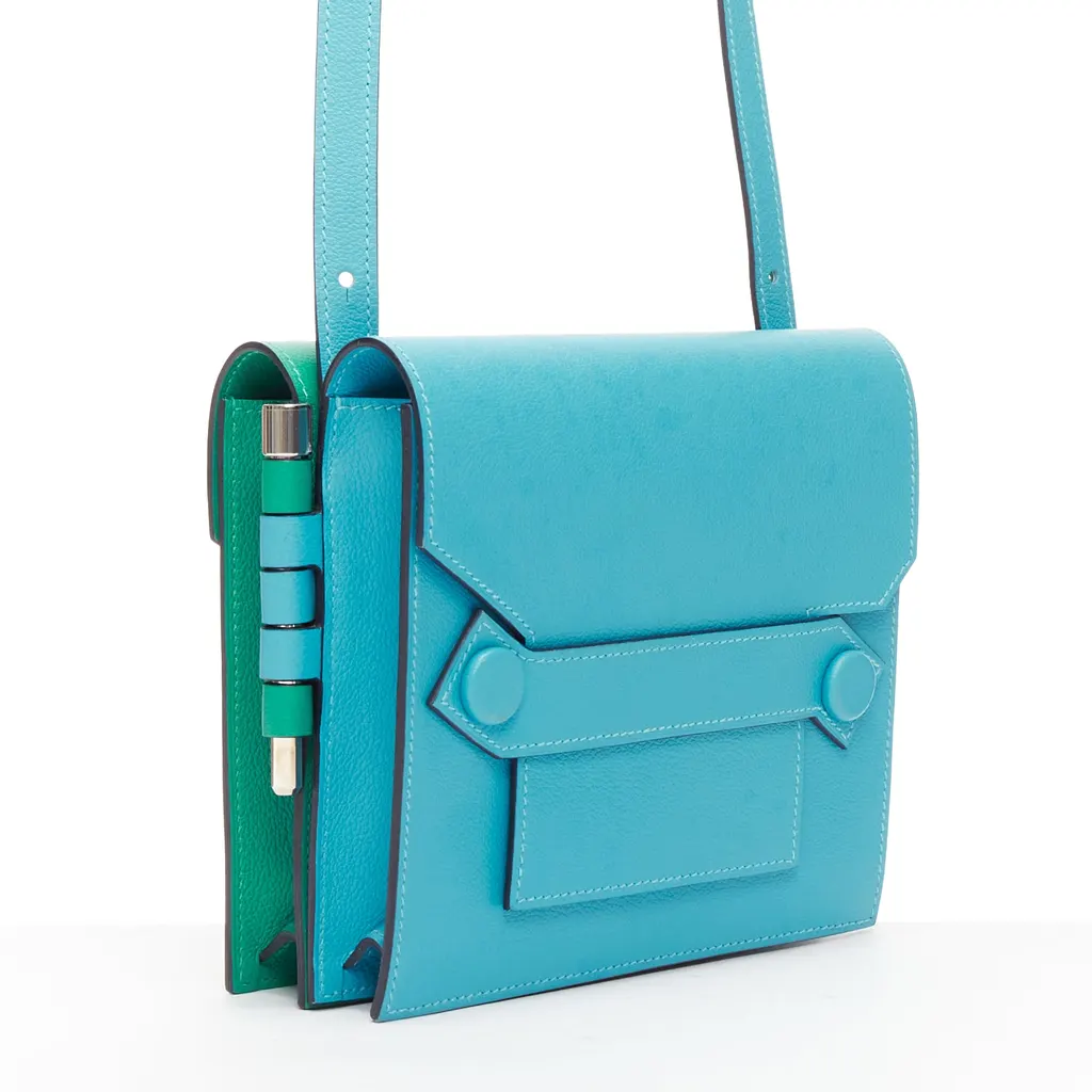 Hermès Twins Blue Leather Never worn - Front View