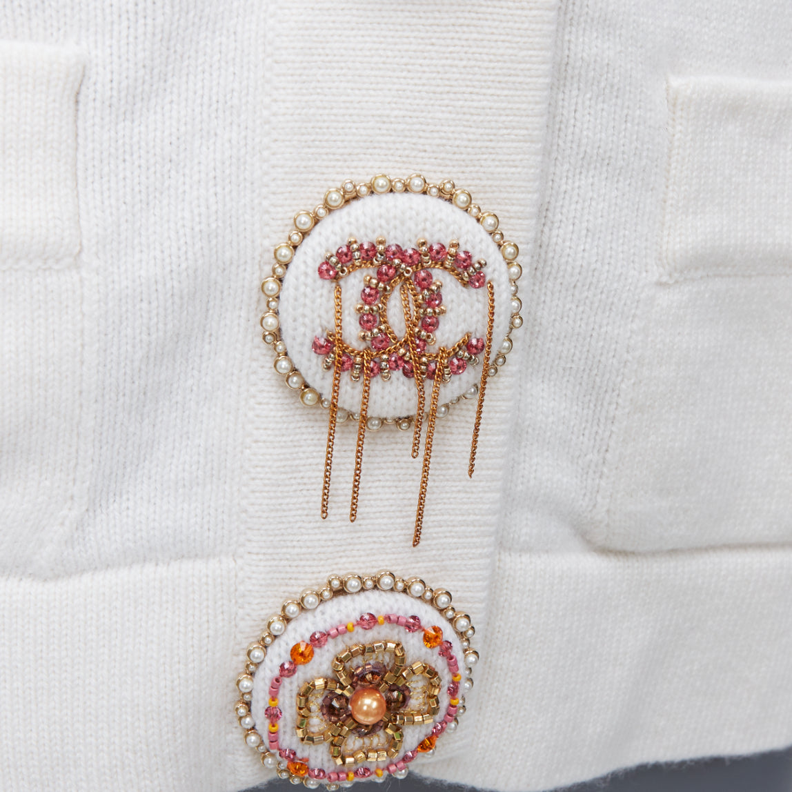 Chanel Crystal Buttons Cardigan - Back view