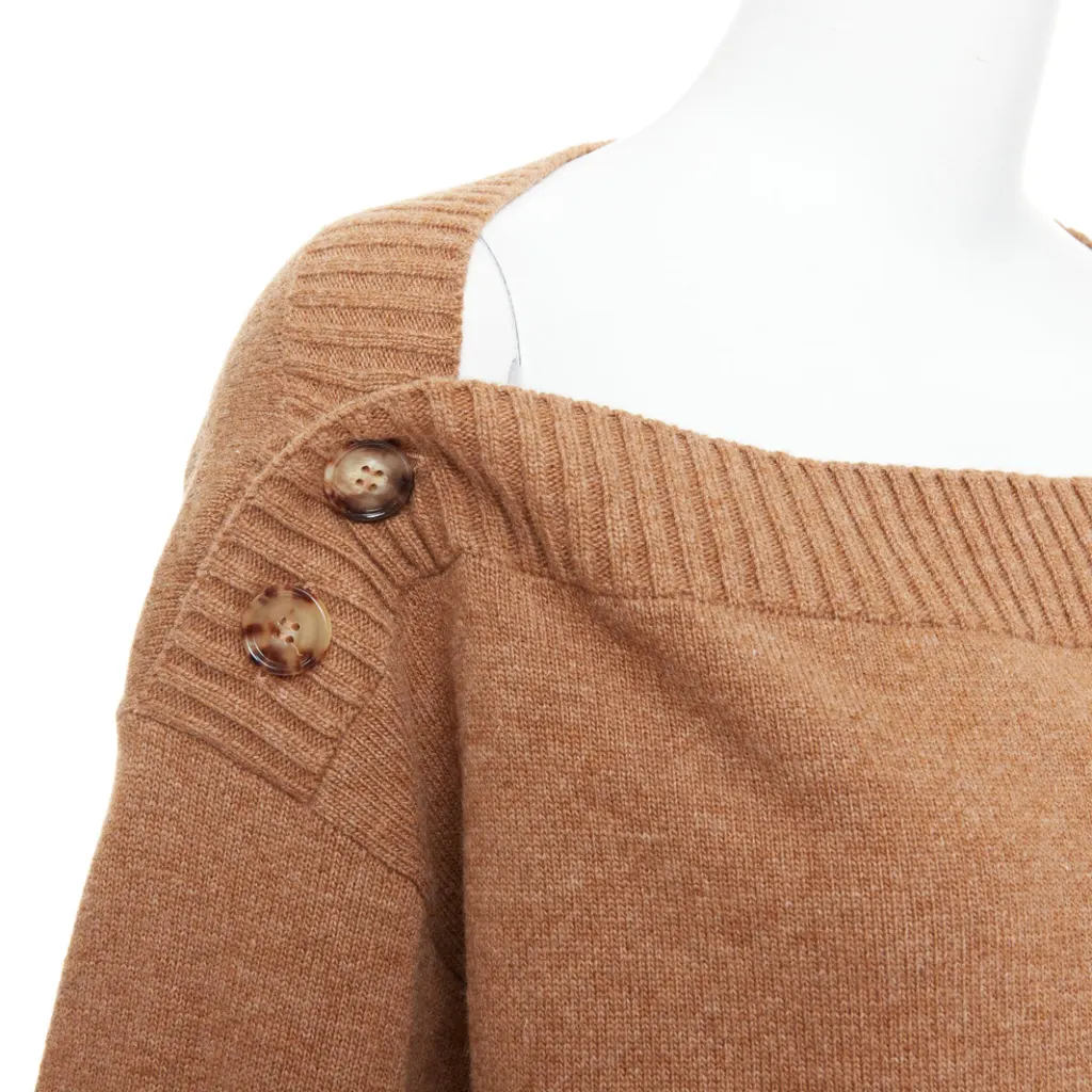 Burberry Horn Button Sweater Brown Wool Never worn - Back View
