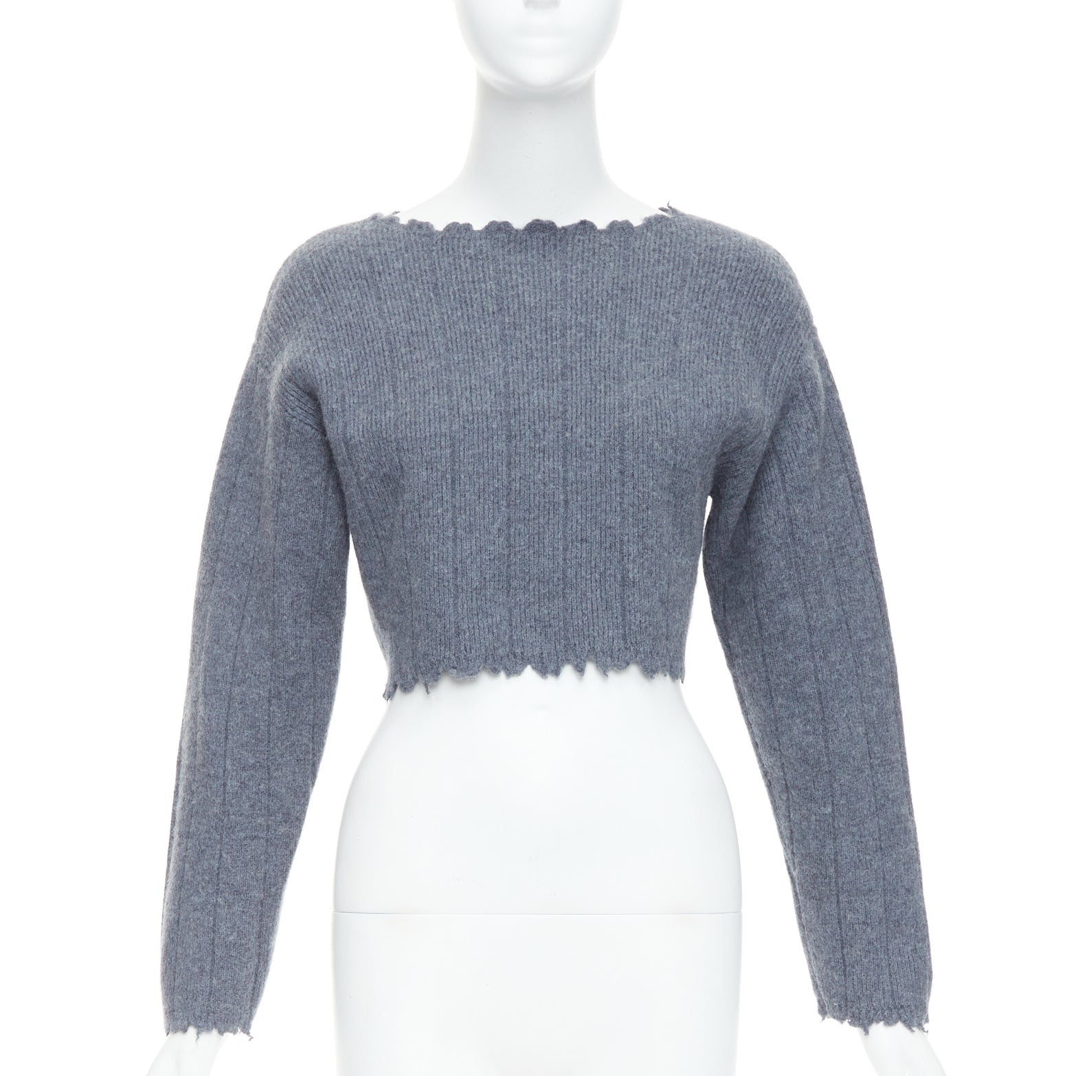 T By Alexander Wang Distressed Cropped Sweater