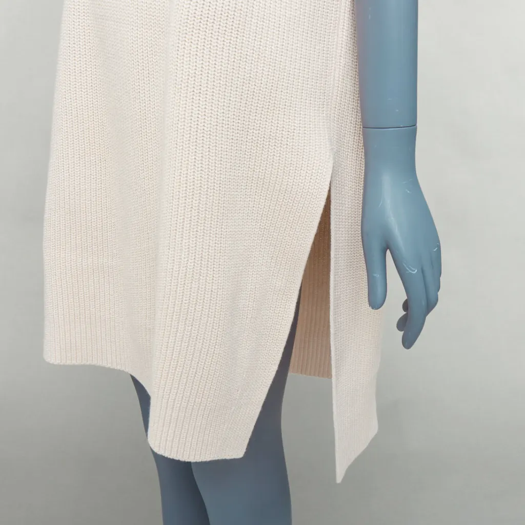 Jil Sander Knit Sweater Vest Beige Cotton Never worn - Back View