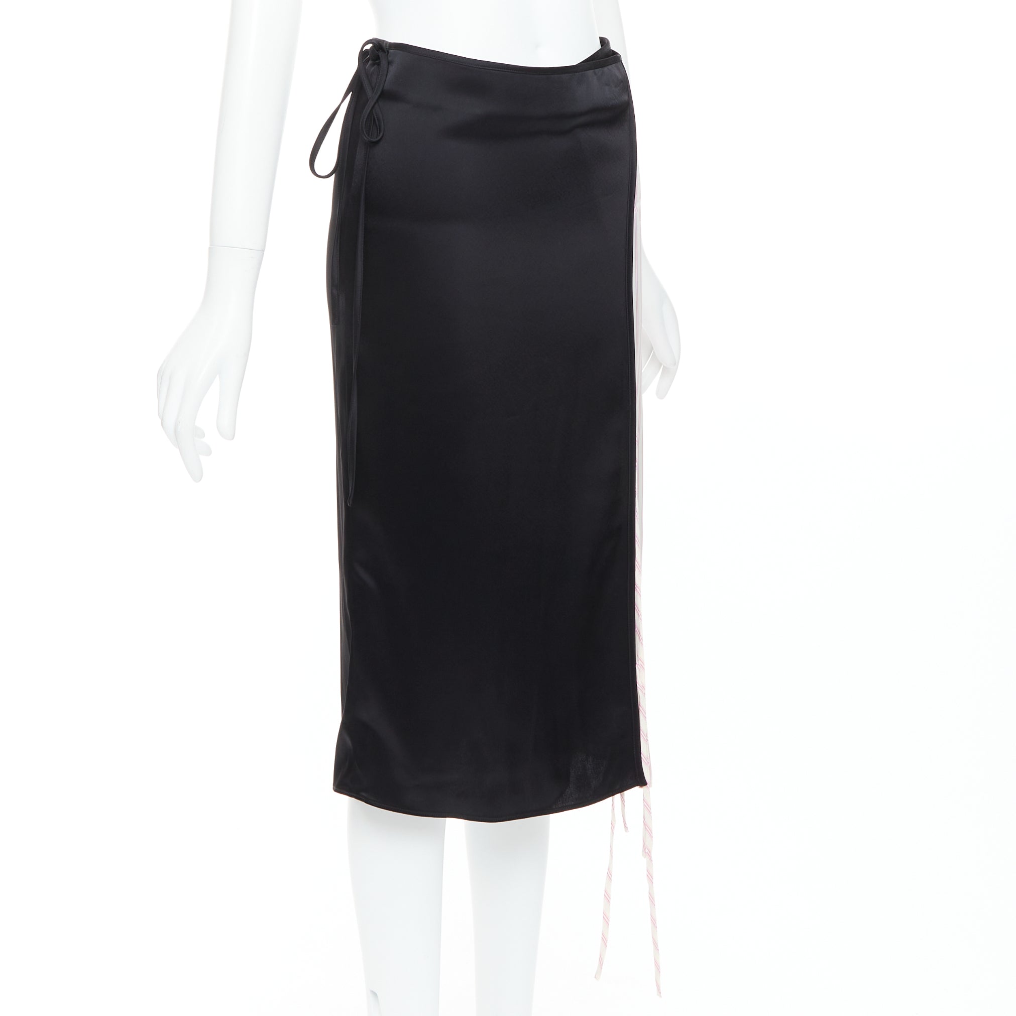 T By Alexander Wang Pinstripe Wrap Skirt - Image 6