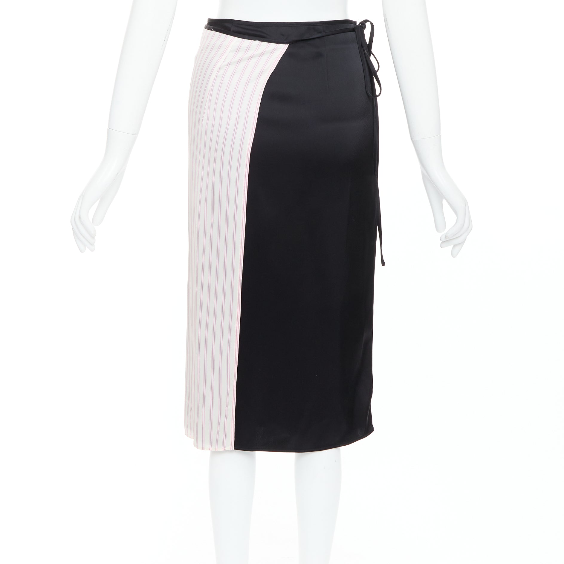 T By Alexander Wang Pinstripe Wrap Skirt - Side view