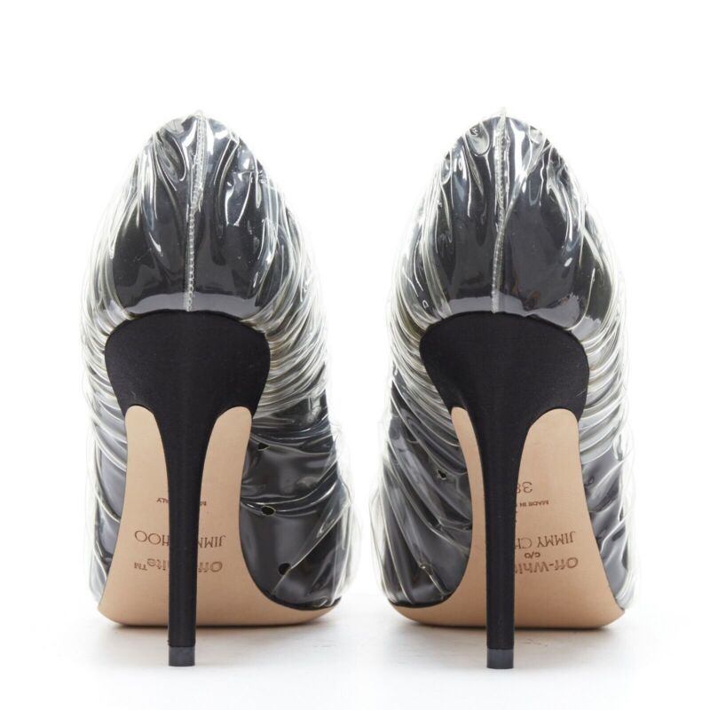 Jimmy Choo Transparent Ruche Heels - Side view