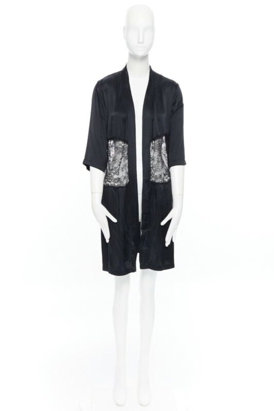 Unsigned / متعددة Black Lace Kimono Robe - Image 6